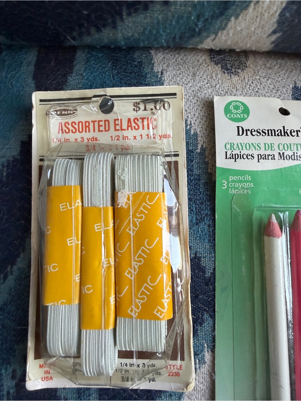 Vintage new with tags Sewing & Craft Lot with Pink, Green, Blue, Yellow, Black - Picture 6 of 8